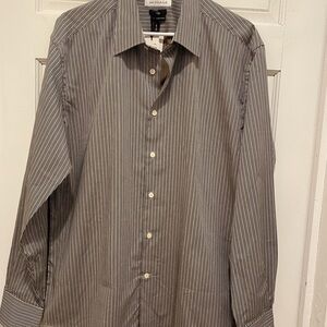 Versace Black and White Dress Shirt with Stripes 17.5   /44